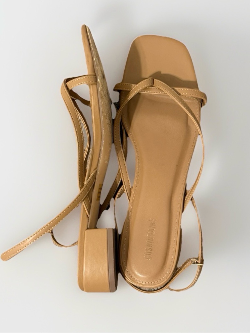 Strappy Tan Women's Sandals - Picture 2 of 2